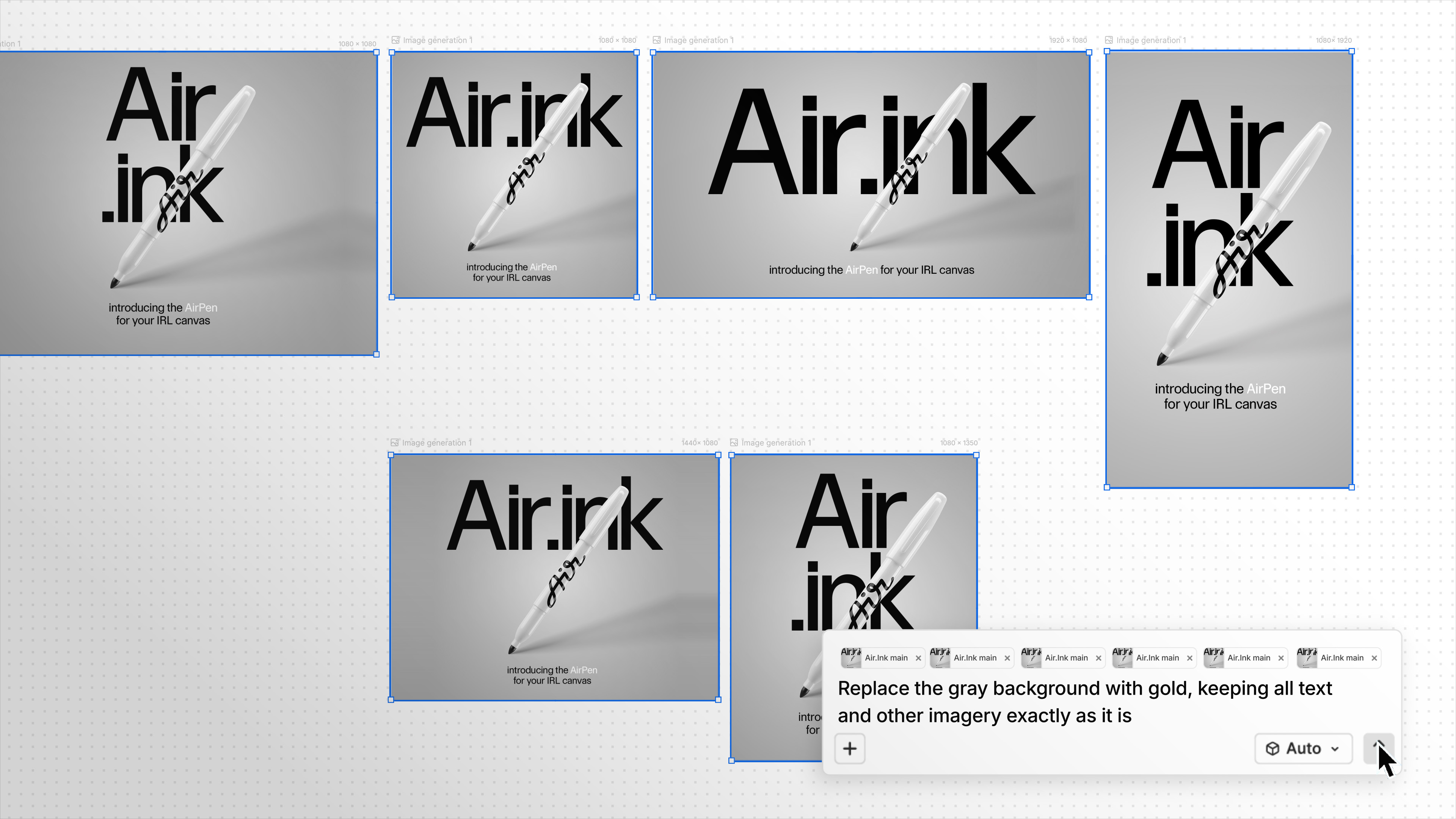 Bulk Edits — replace words or swap colors across multiple assets